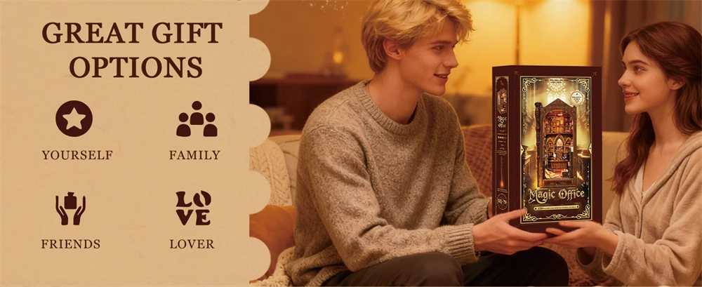 Retro Magic Office DIY Wooden Book Nook Kit