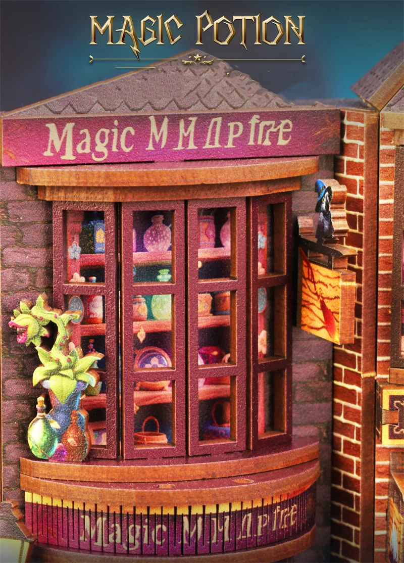 DIY Wooden Magic Alley Book Nook