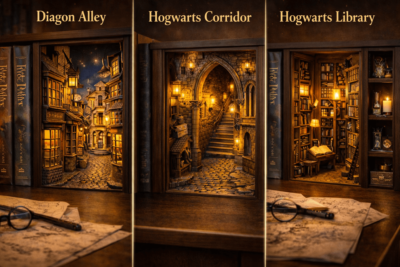 Why Diagon Alley and Hogwarts Inspire Book Nook Designs